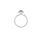 Anello in oro bianco con diamanti e Zaffiro blu